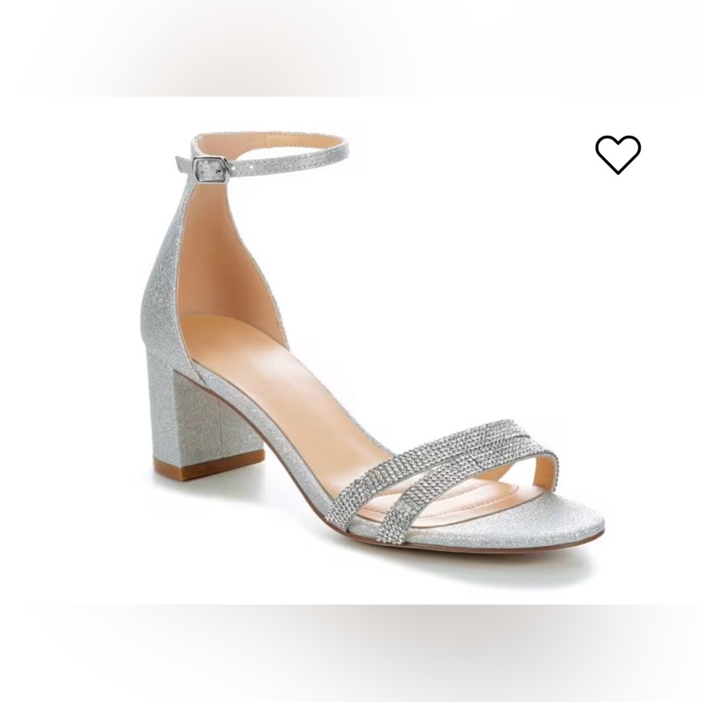 American Glamour Badgley Mischka Sliver Sparkle Heels